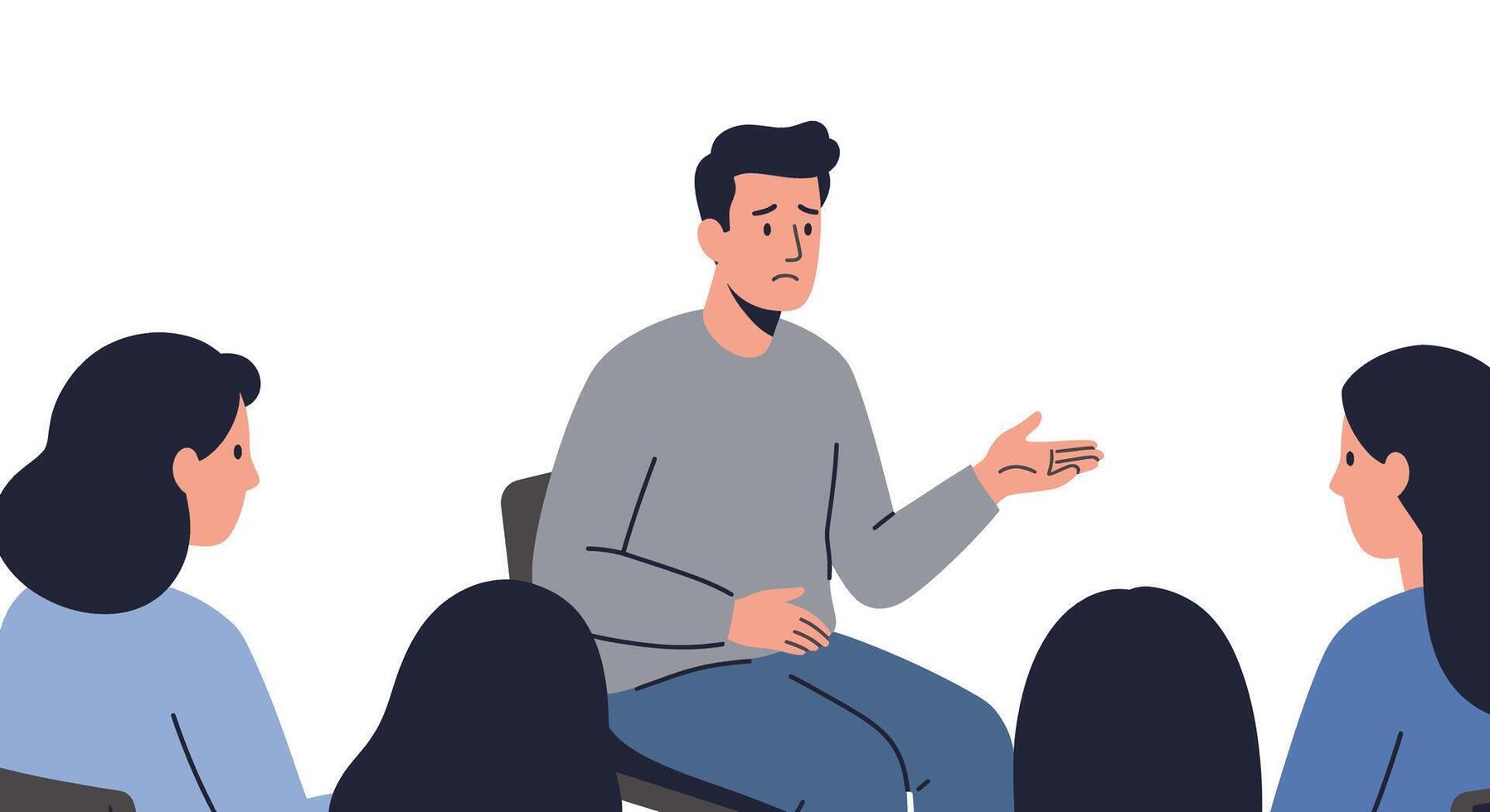 A man is talking to a group of people vector