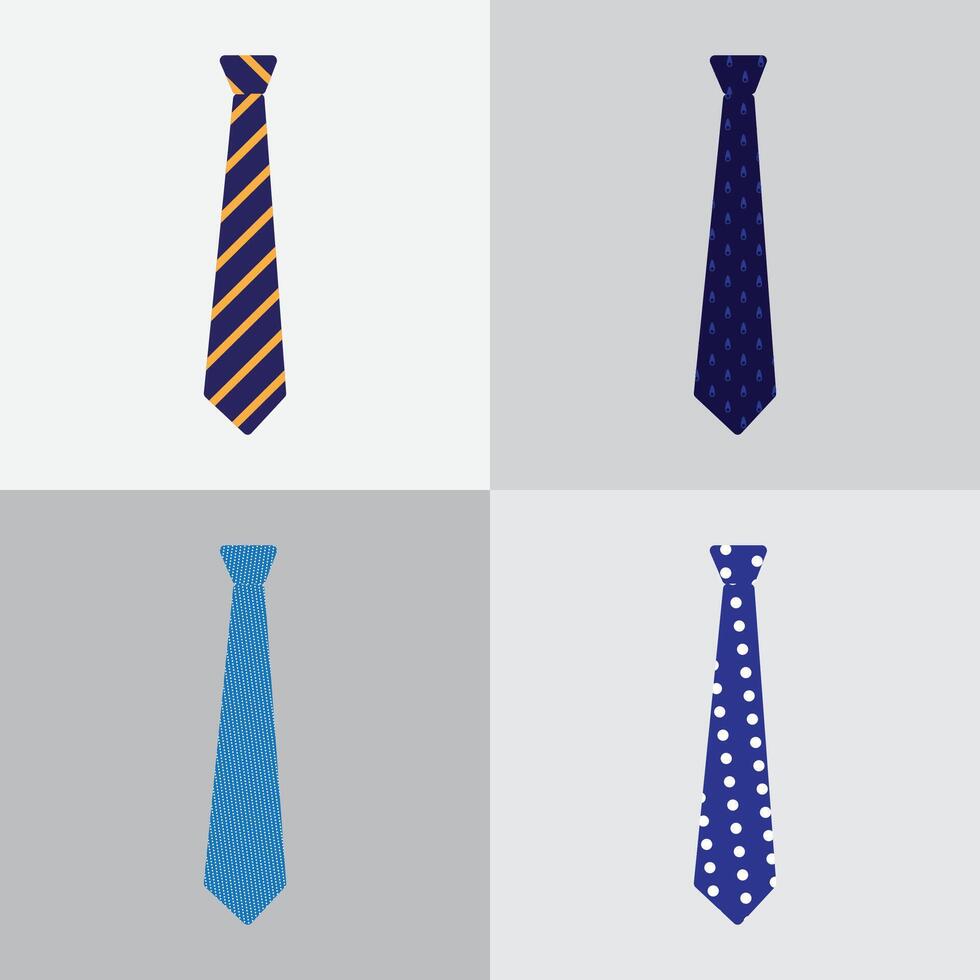 Tie collection men suits accessories vector