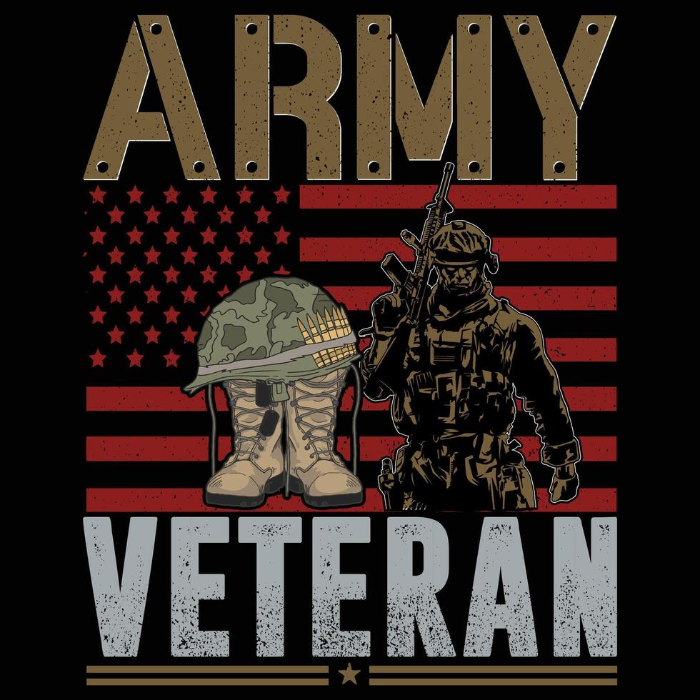 Army veteran tshirt vector