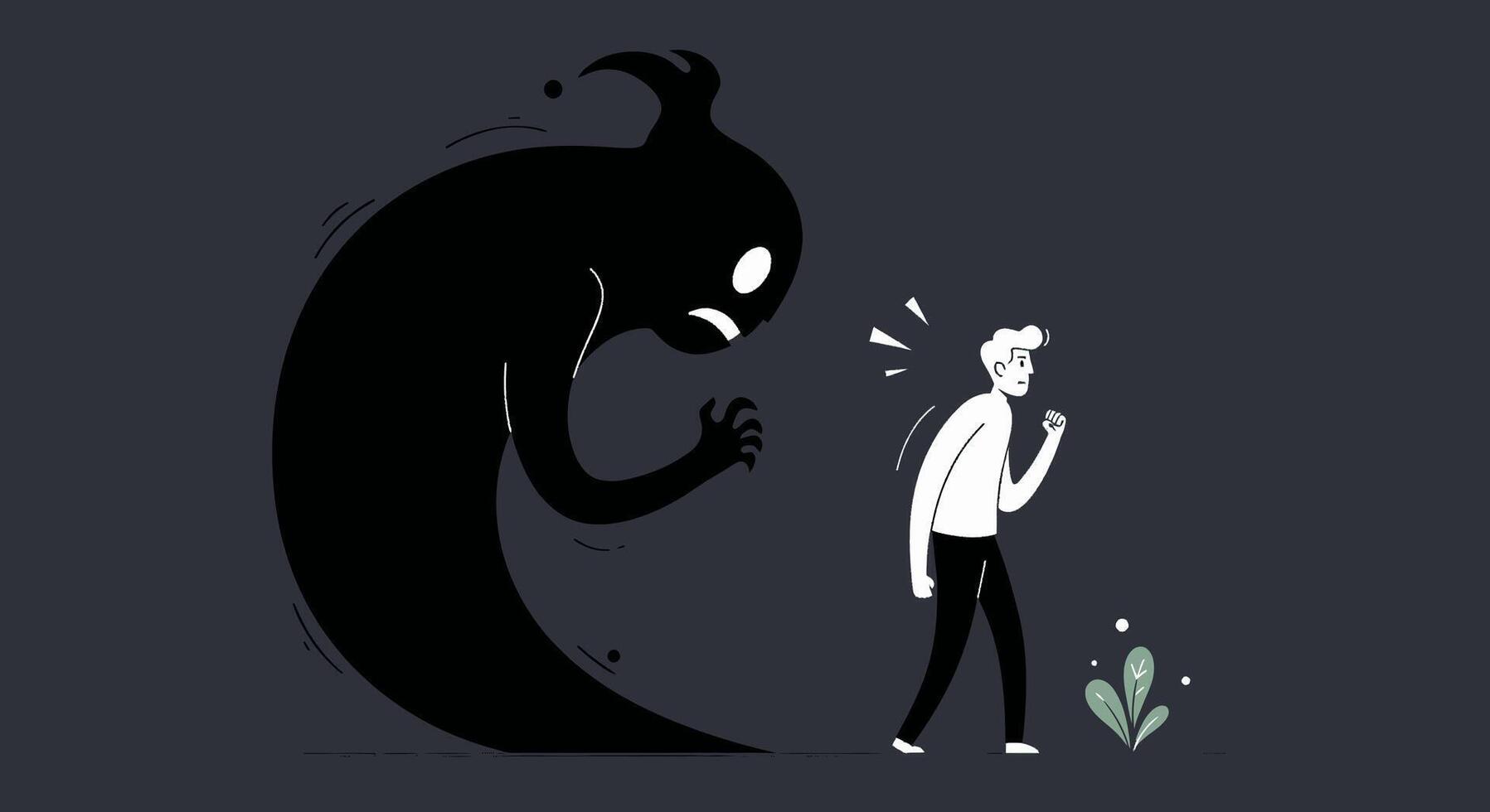 A man is standing next to a giant monster vector