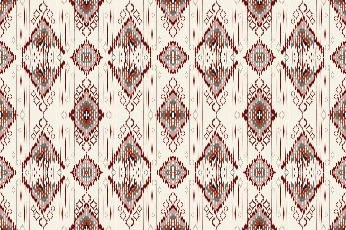 a red and white pattern with diamonds ikat pattern design for background backdrop carpet wallpaper clothing vector