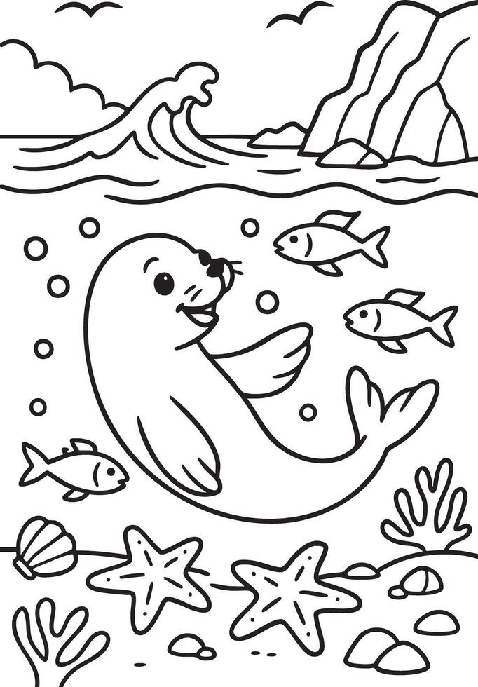 Ocean Scene Wonders vector