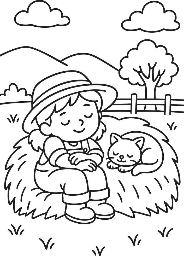 Sweet Farm Girl vector