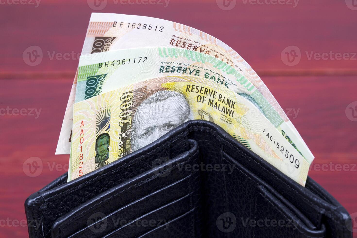Malawian money - Kwacha in the black wallet photo