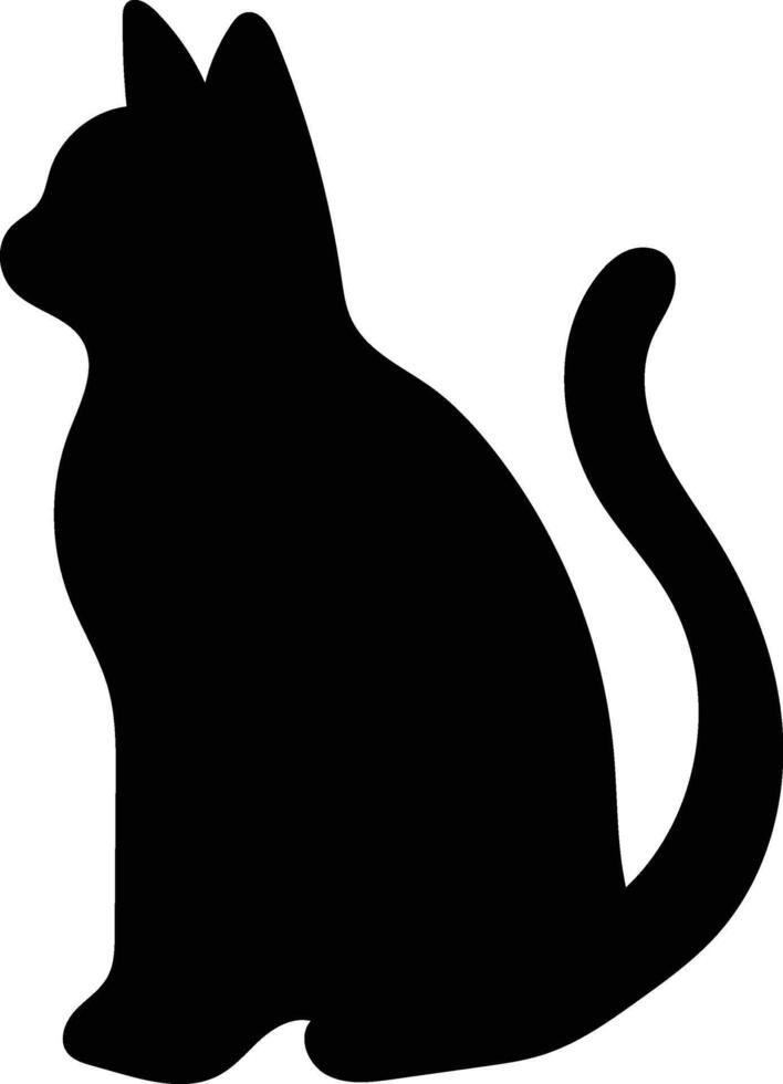 Silhouettes of Cats Sitting and Walking vector