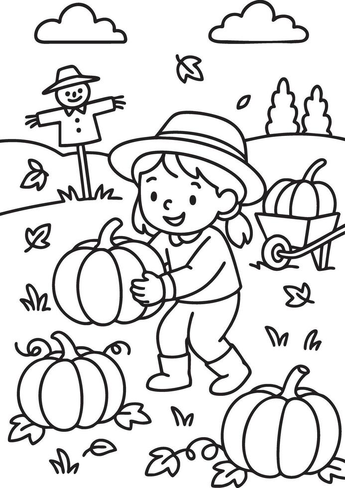 Cute Pumpkin Picker vector