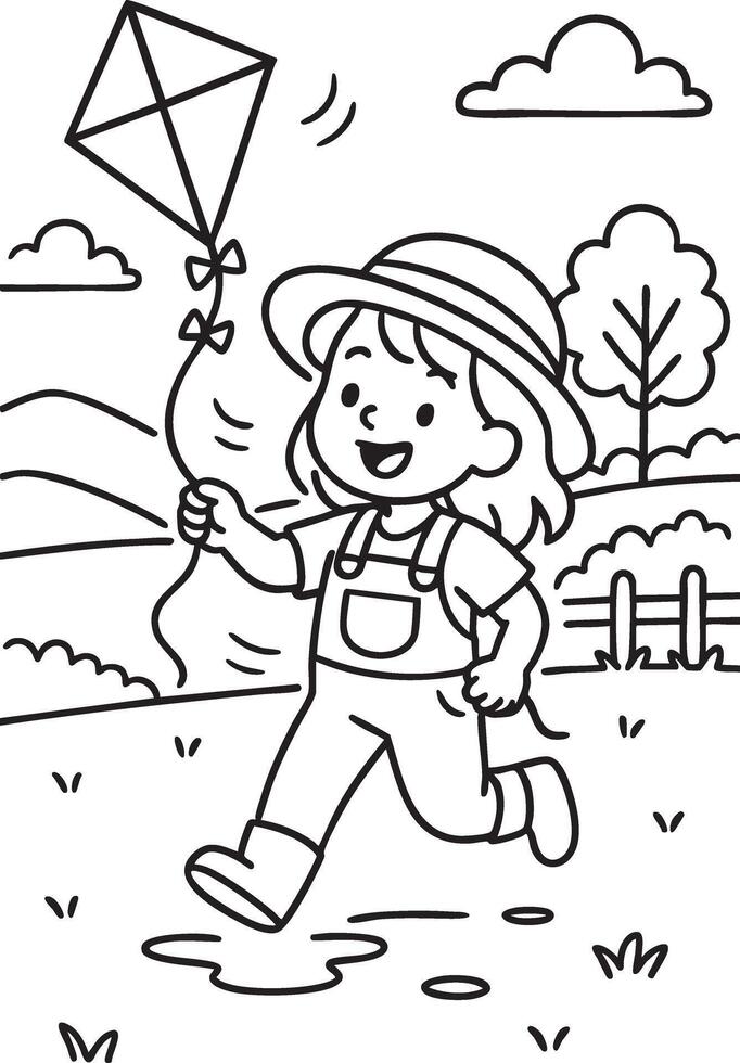 Cute Farmer Girl vector