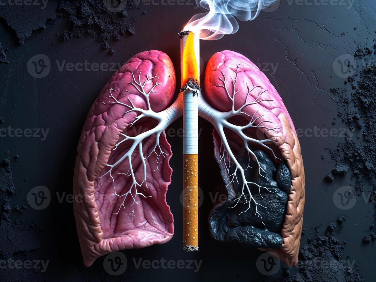 The Visible Damage of Smoking on Lungs photo