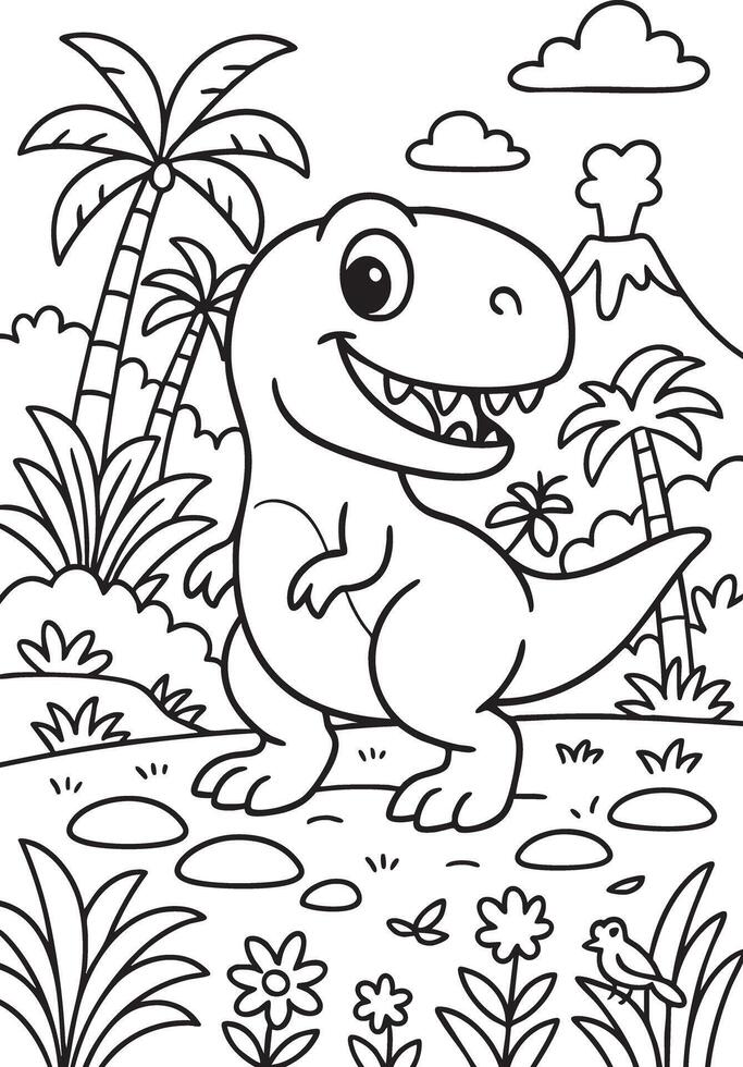 Dino Hugs and Giggles Coloring Book vector