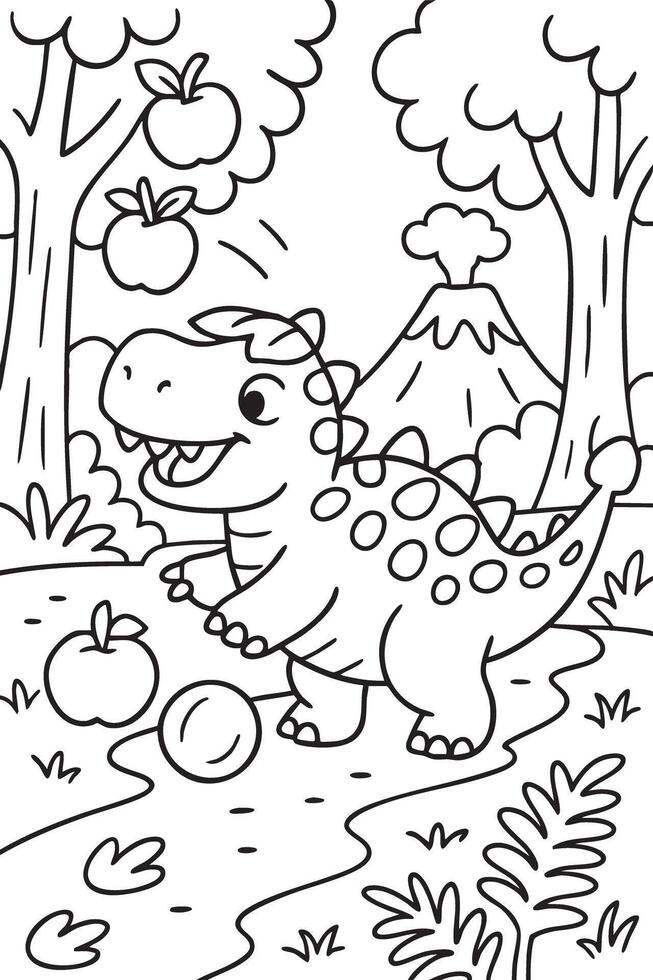 Dino Kingdom Coloring Pages vector