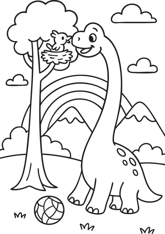 Color the Dino Jungle vector