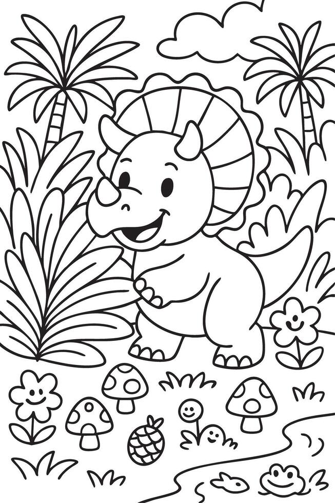 Laughing Dinosaurs Coloring Pages vector