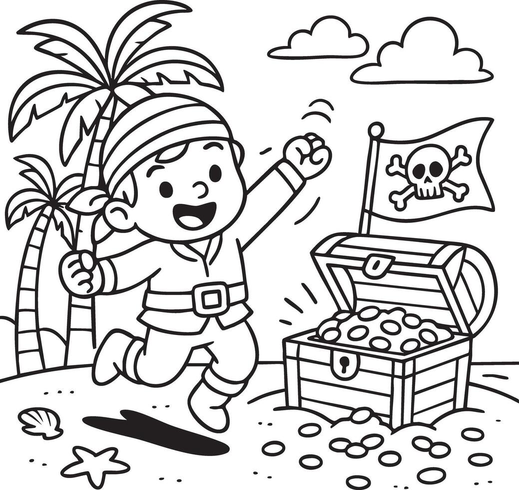 Sailing Fun with Pirates vector