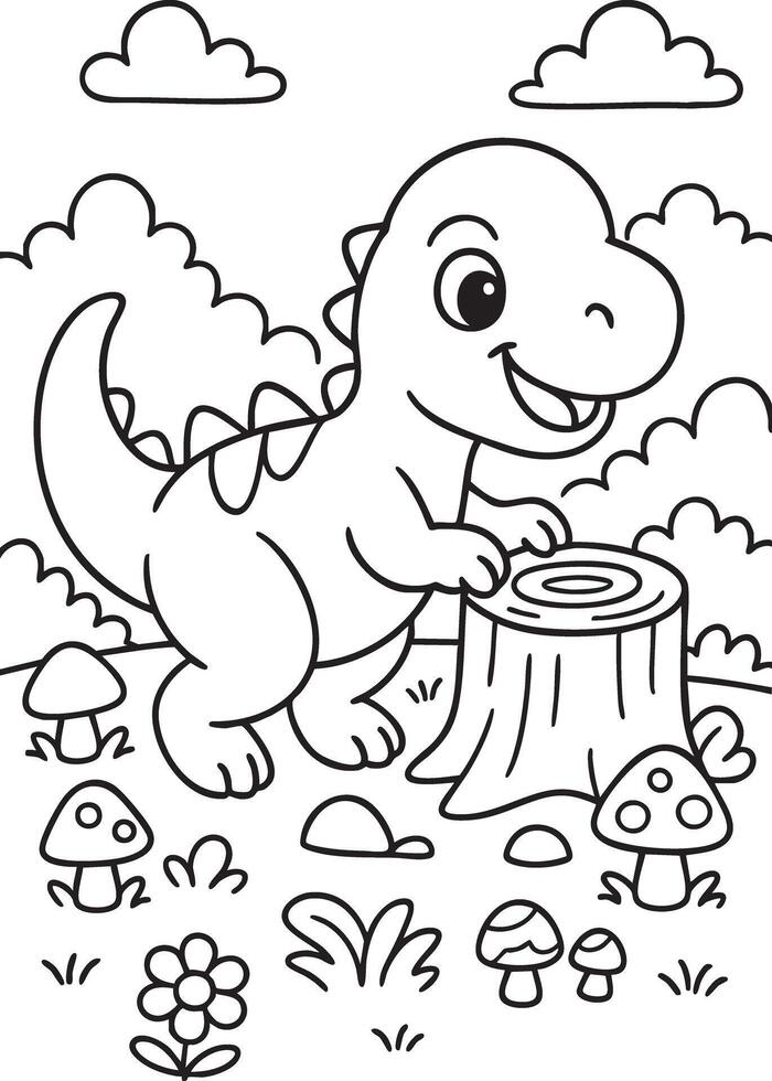 Jurassic Adventure Coloring Pages vector