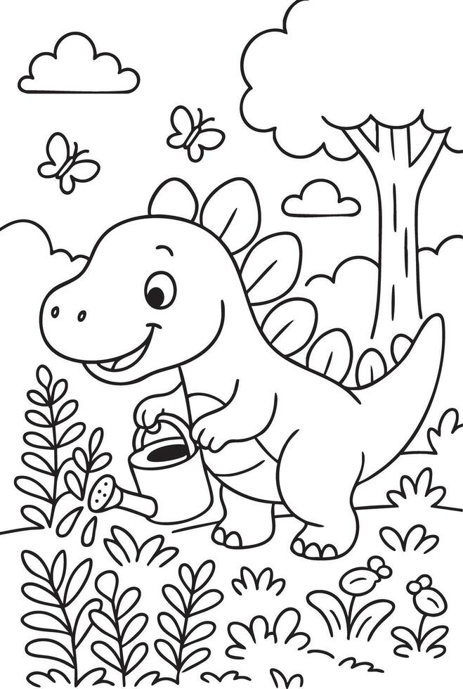 Color and Roar with Dinos vector