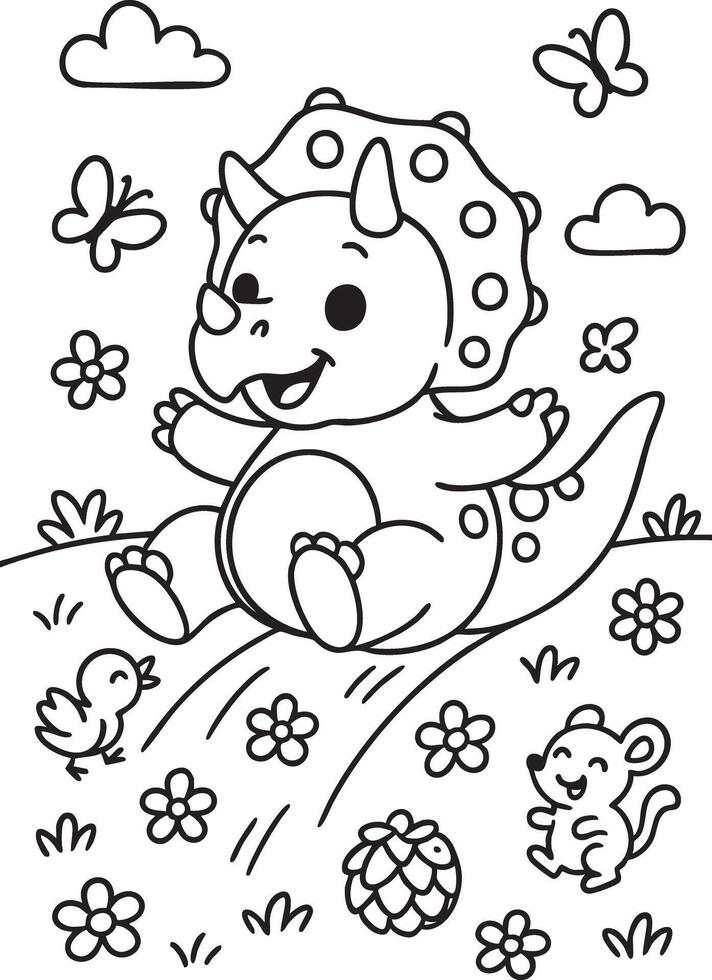 Easy Dino Outlines for Kids vector