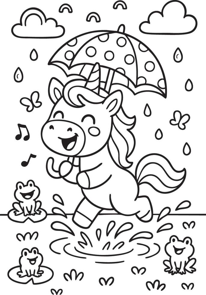 Unicorn Sparkle Coloring Book vector