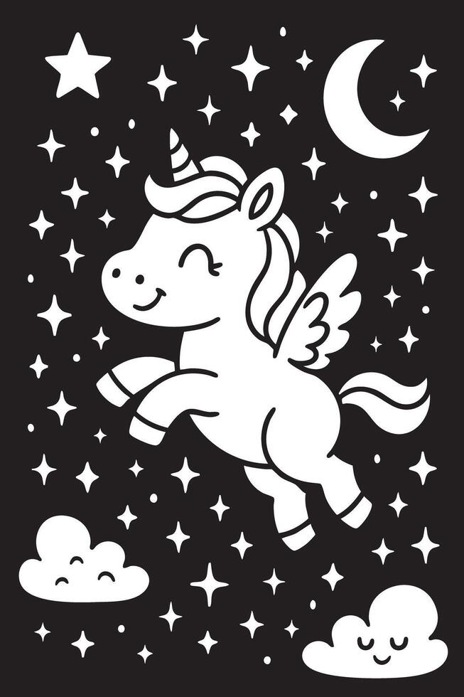Unicorns Under the Stars vector