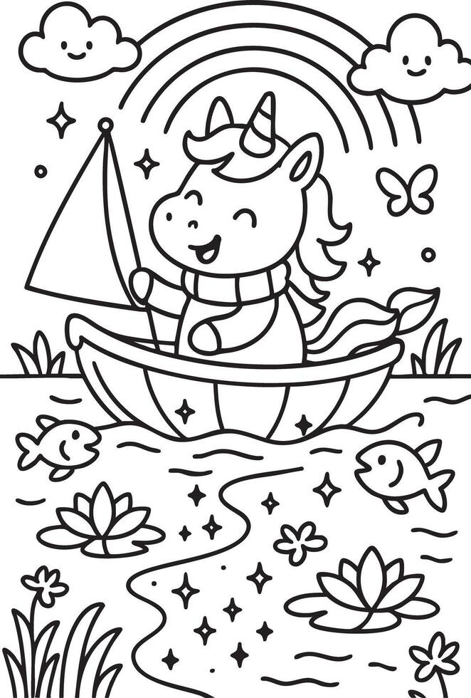 Unicorn Love Coloring Pack vector