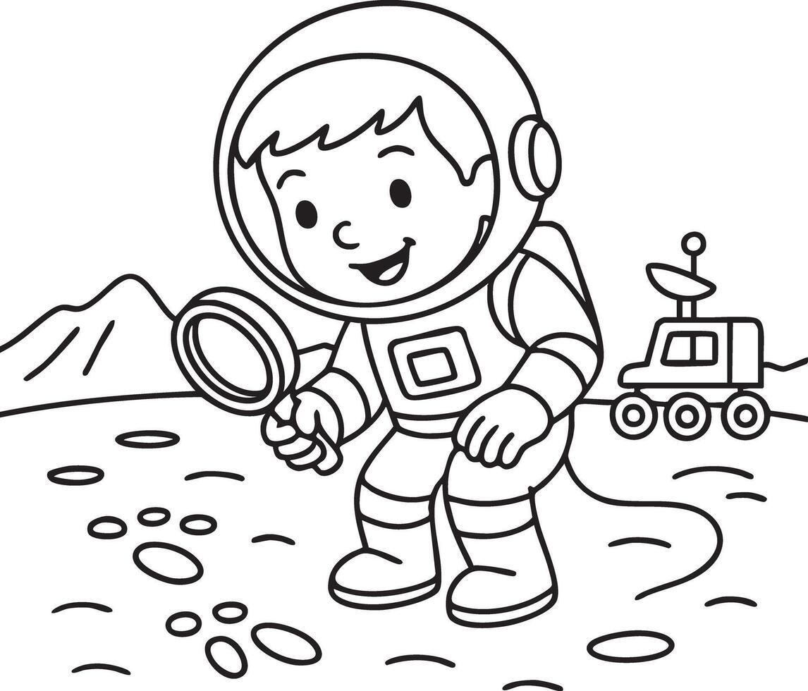 Spacewalk with Little Boy Explorer vector