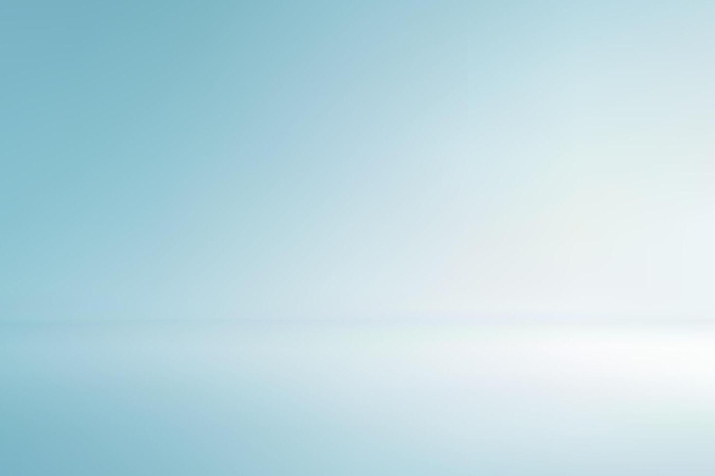 Soft blue white gradient studio background with reflective floor vector