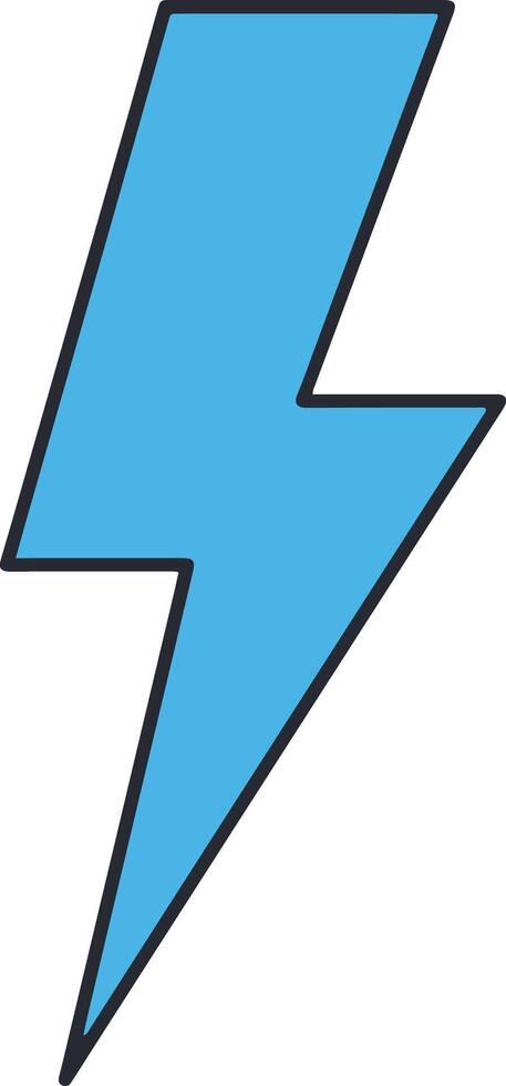 Illustration of a Lightning Bolt Icon Representing Power, Energy, and Electricity in Simple Silhouette Style on White Background, Ideal for Design, Weather, and Tech Themes vector