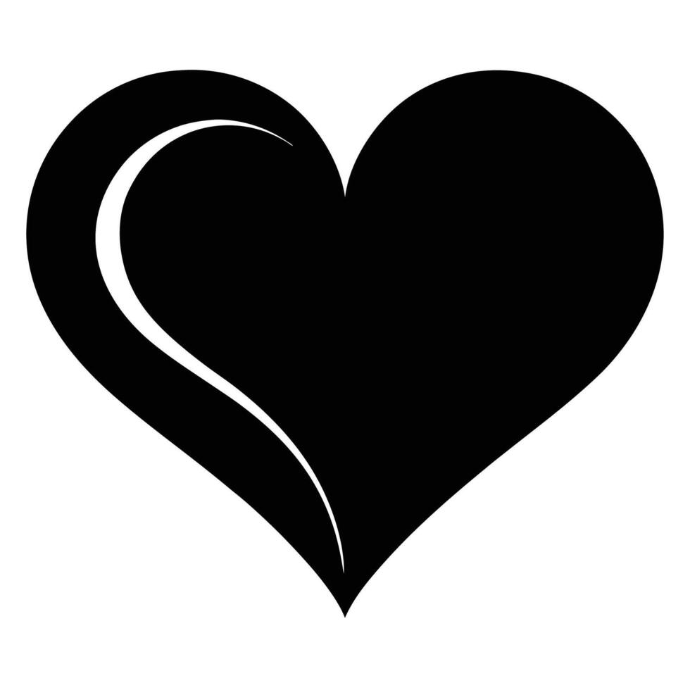 a black and white heart shape vector