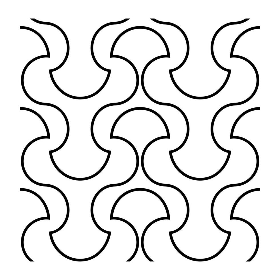 Modern Bold Fluid Seamless Wave Tile Pattern vector