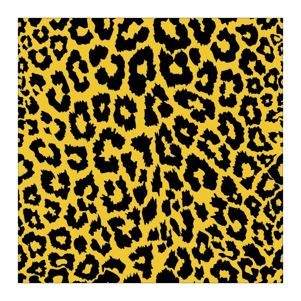 Leopard Animal Fur Print Seamless Pattern in Bold Yellow and Black vector