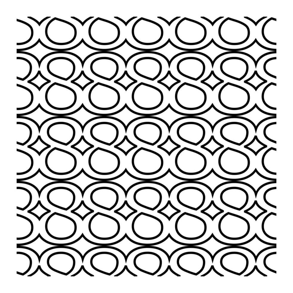 Geometric Circle Pattern With Repeating Number Eight vector