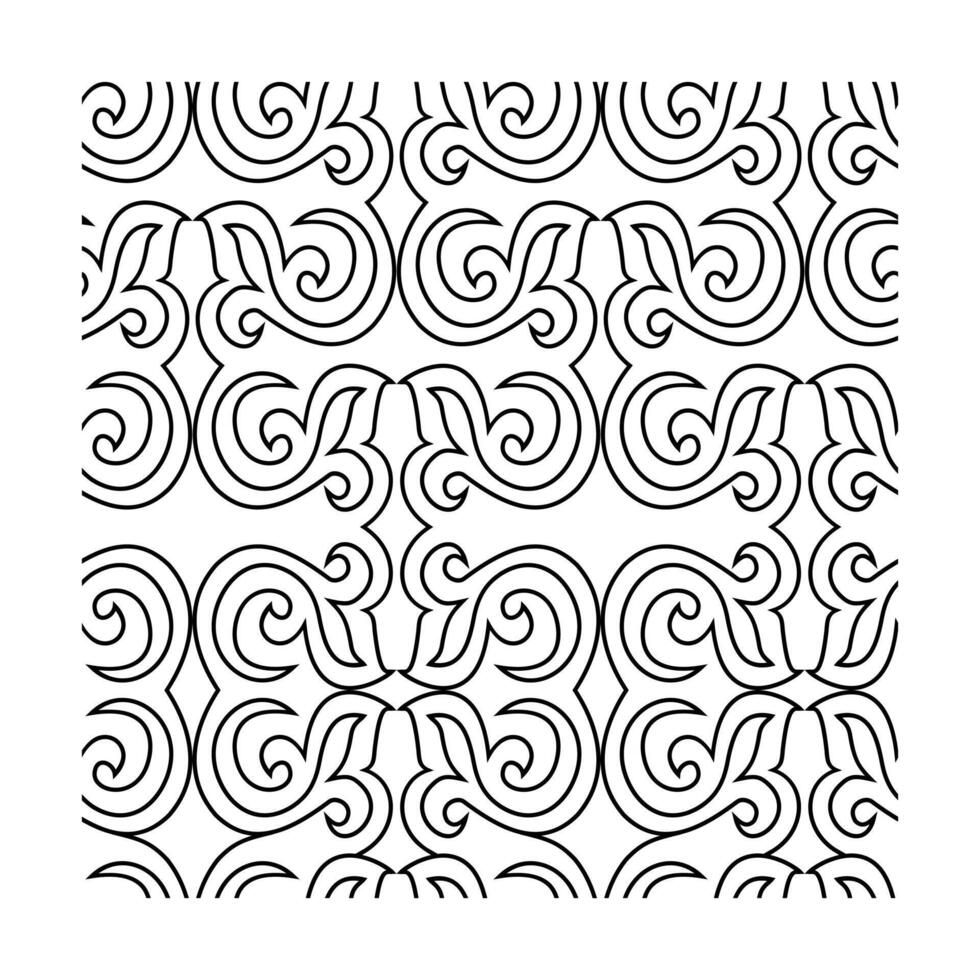 Ornamental Swirl Line Seamless Pattern with Abstract Loops vector
