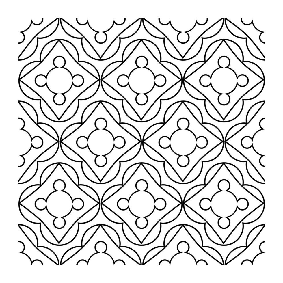 Elegant Seamless Floral Geometric Line Art Pattern vector
