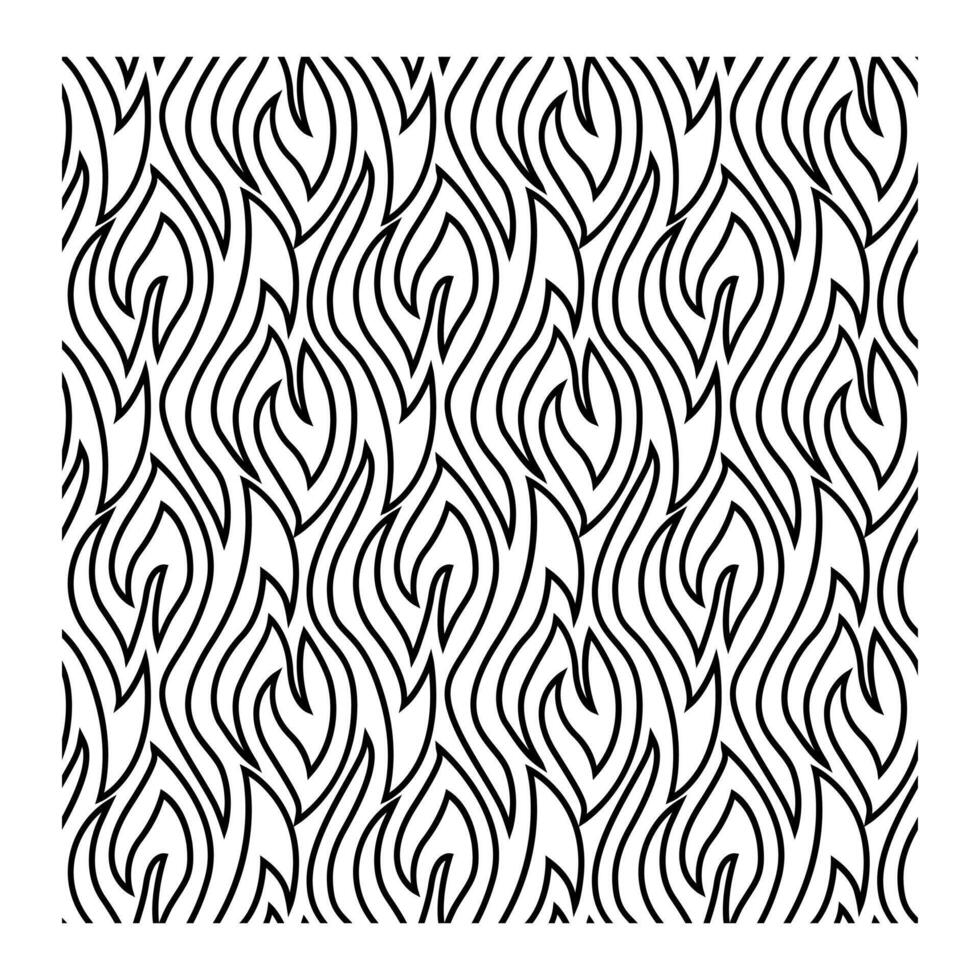 Flame Inspired Seamless Wavy Line Pattern Background vector