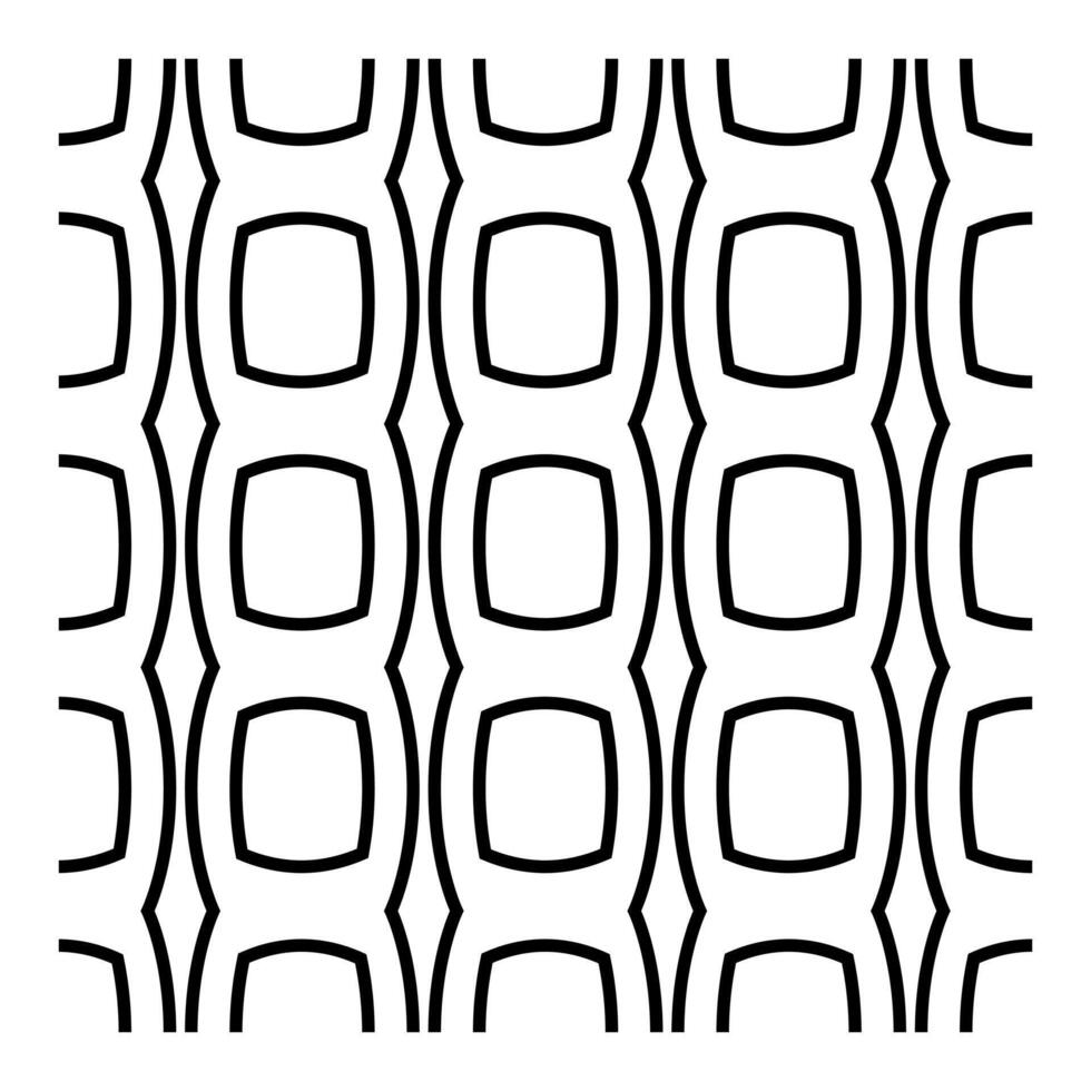 Oval Loop Repeating Seamless Pattern in Line Art Style vector