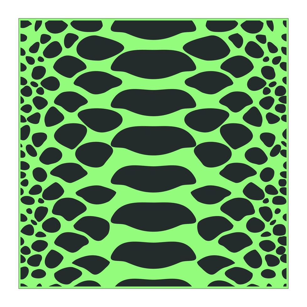 Green and Black Snake Print Seamless Background vector