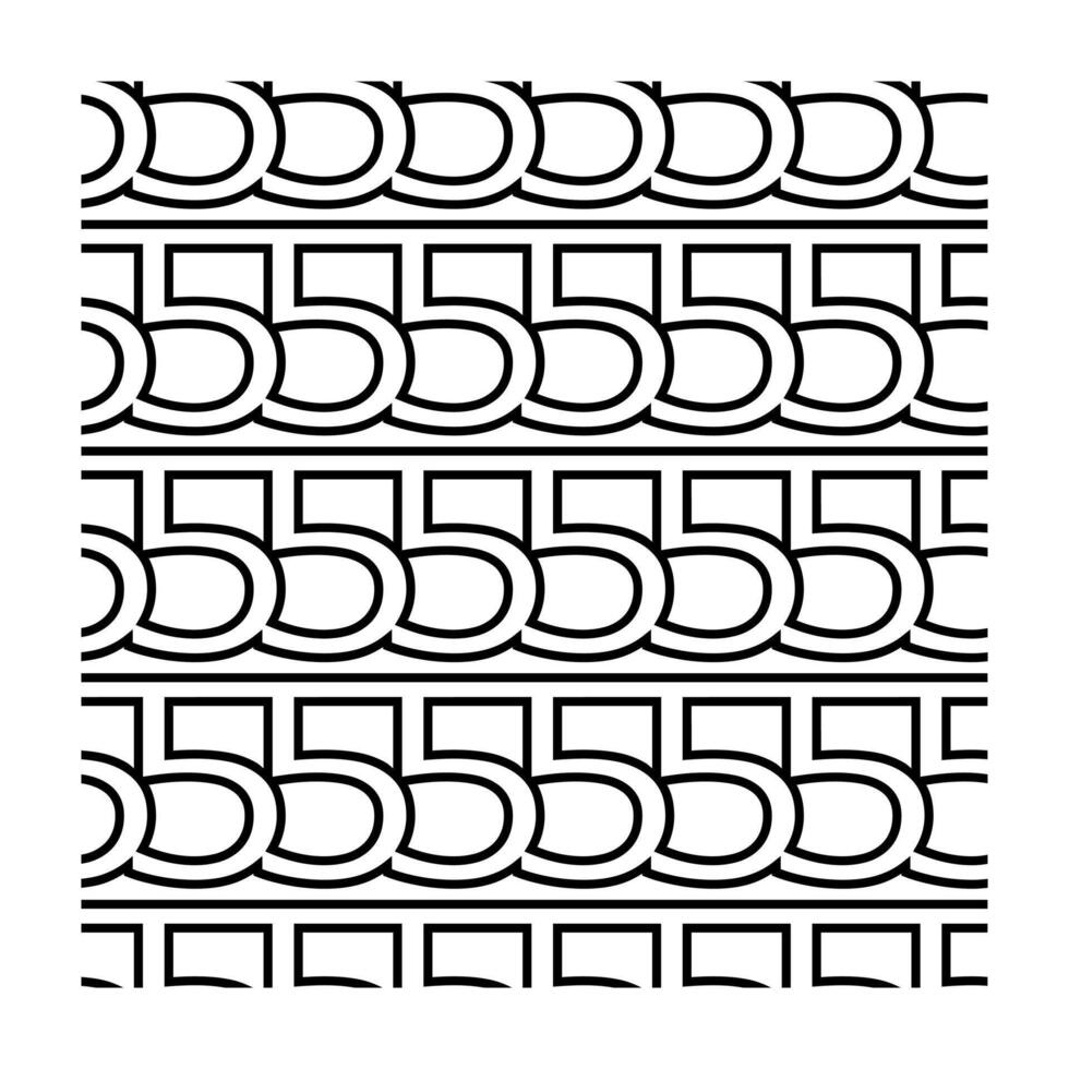 Seamless Number Five Pattern With Geometric Lines vector