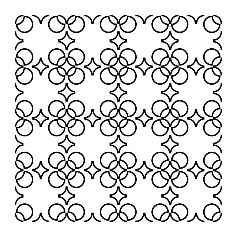 Elegant Geometric Circular Flower Repeat Pattern vector