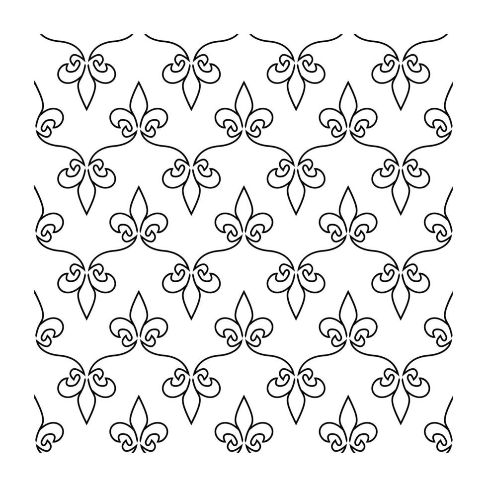 Classic Fleur de Lis Seamless Pattern in Minimal Line Art Style vector