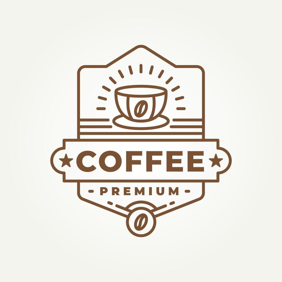 minimalist coffee cup line art icon logo illustration design. simple modern cafe shop logo concept vector