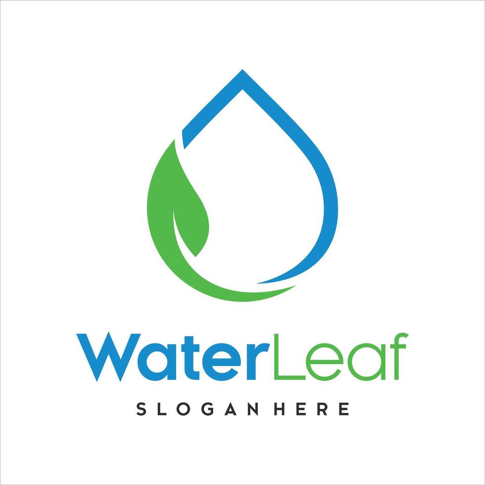 Water drop with leaf Logo template icon illustration. vector
