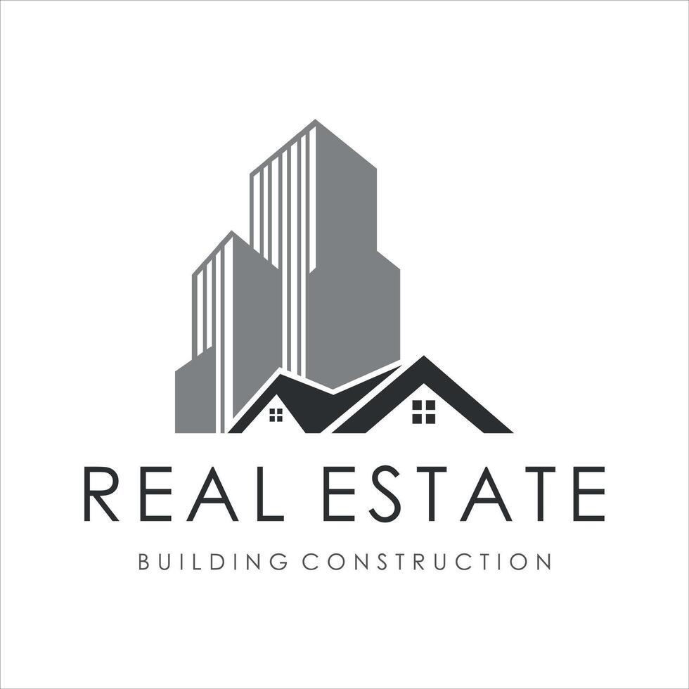 real estate building logo design template vector