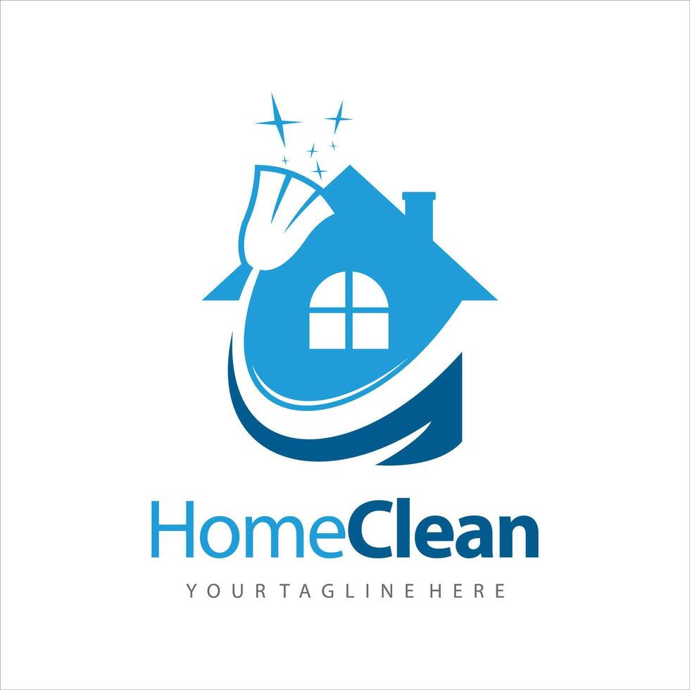 clean house logo design vector