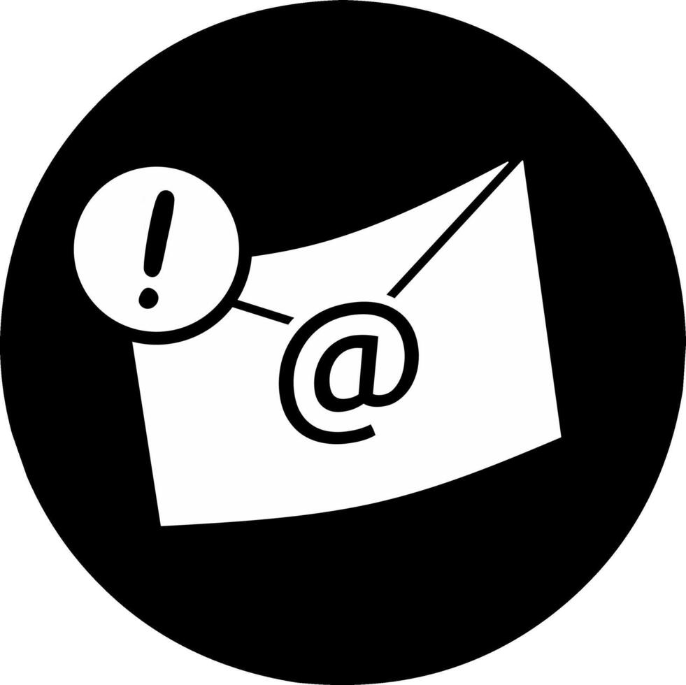 Email notification icon on black round background. Reaching online audience. vector