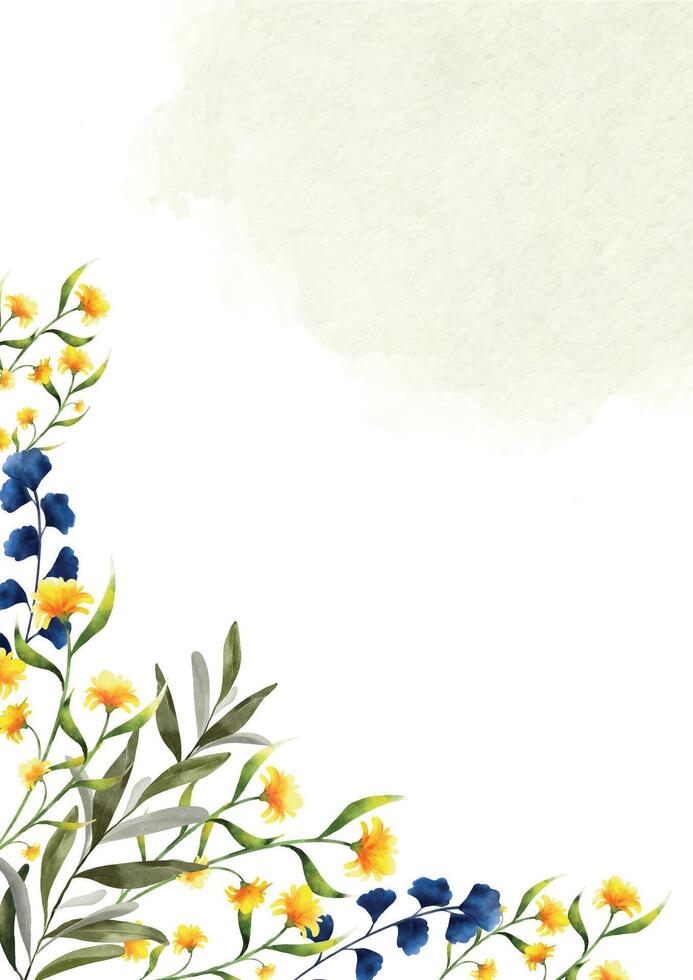 Botanical watercolor background template design vector
