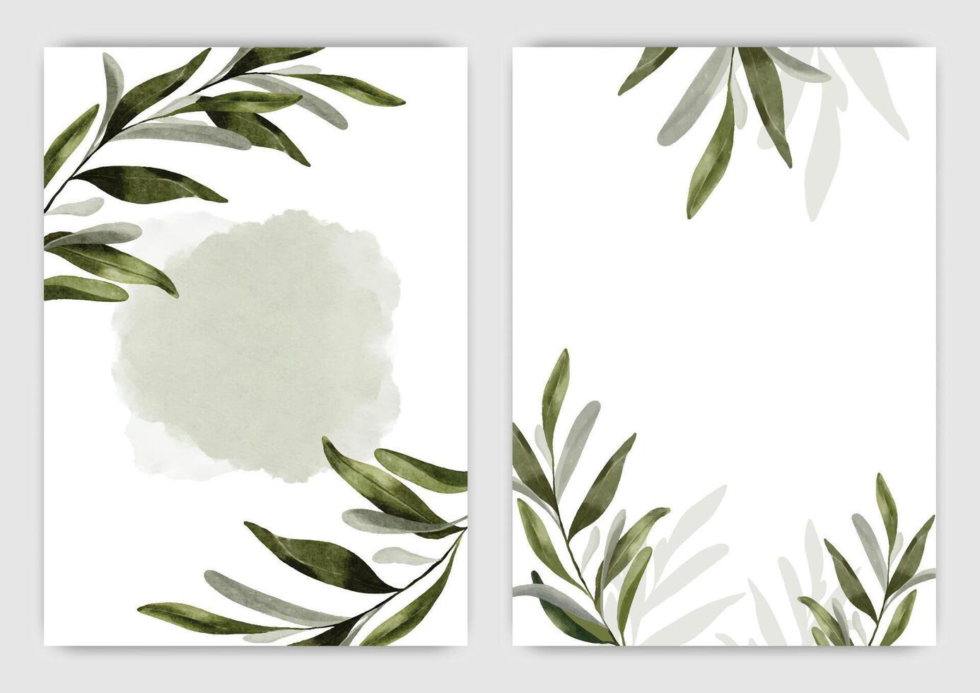 Watercolor of natural leaves background design vector