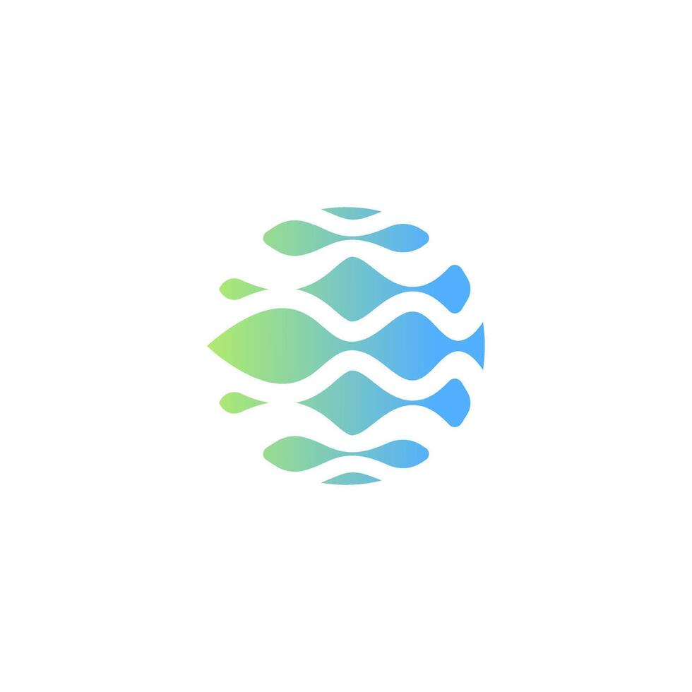 abstract liquid forms circular DNA, molecule logo, icon, vector