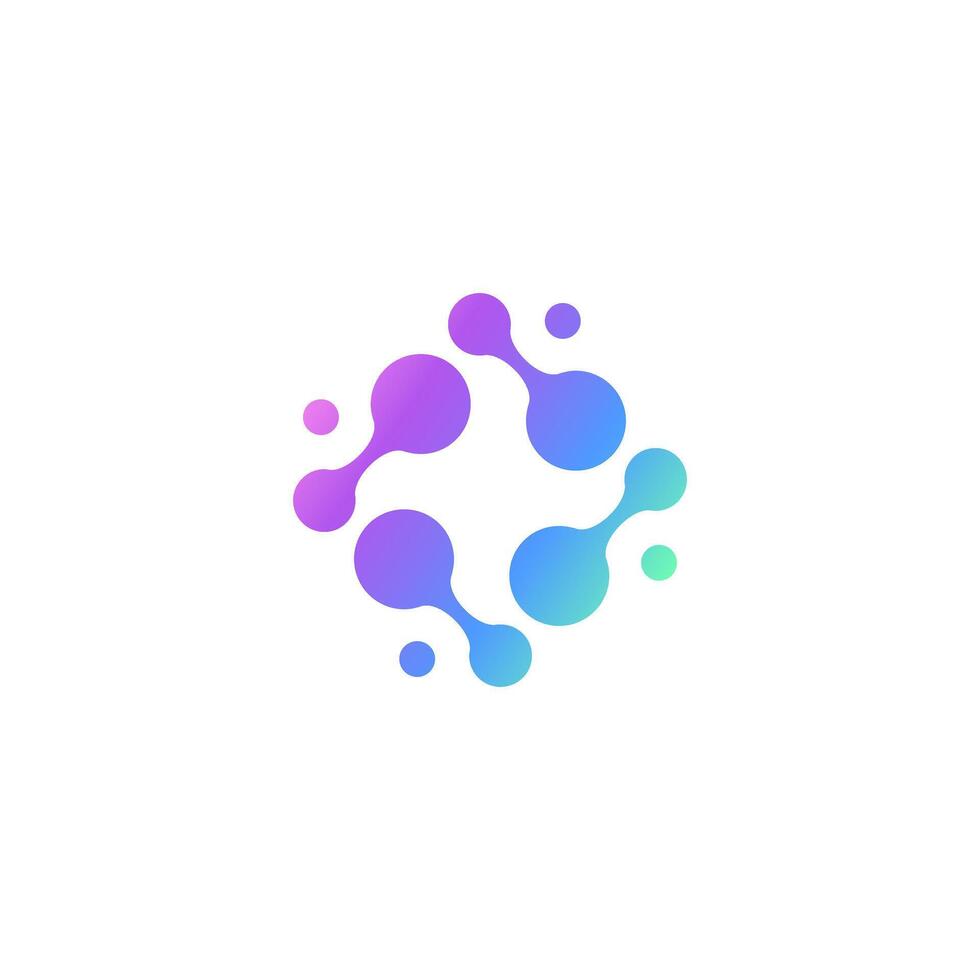 simple molecule, neuron logo biology science icon, floral neuron plasma circular. vector