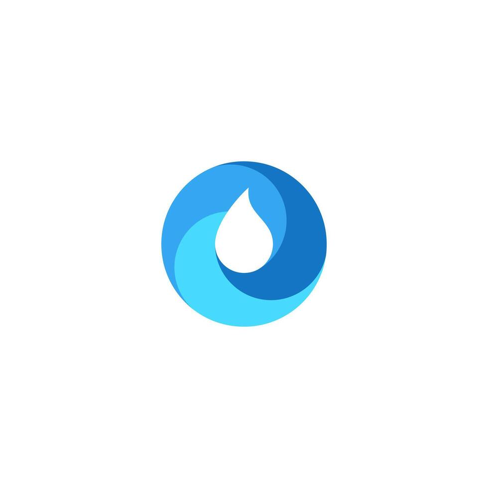 water circular logo, icon , three colors vector