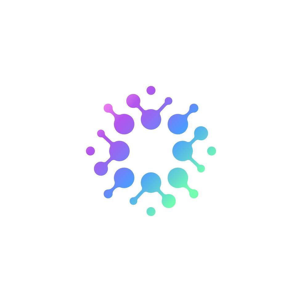 Neuron, nerve cell logo design, molecule vector