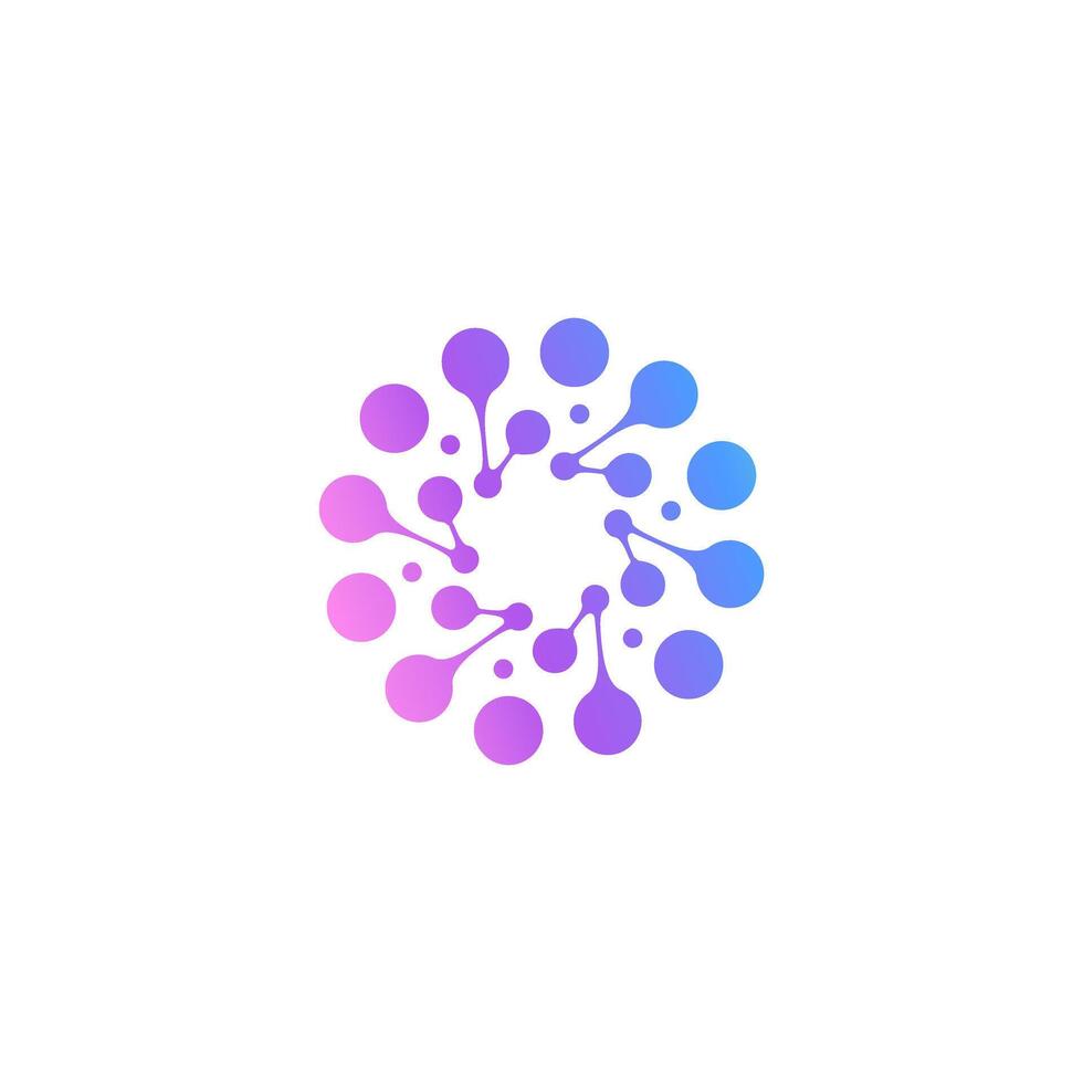 molecule, abstract neuron logo biology science icon, floral vector